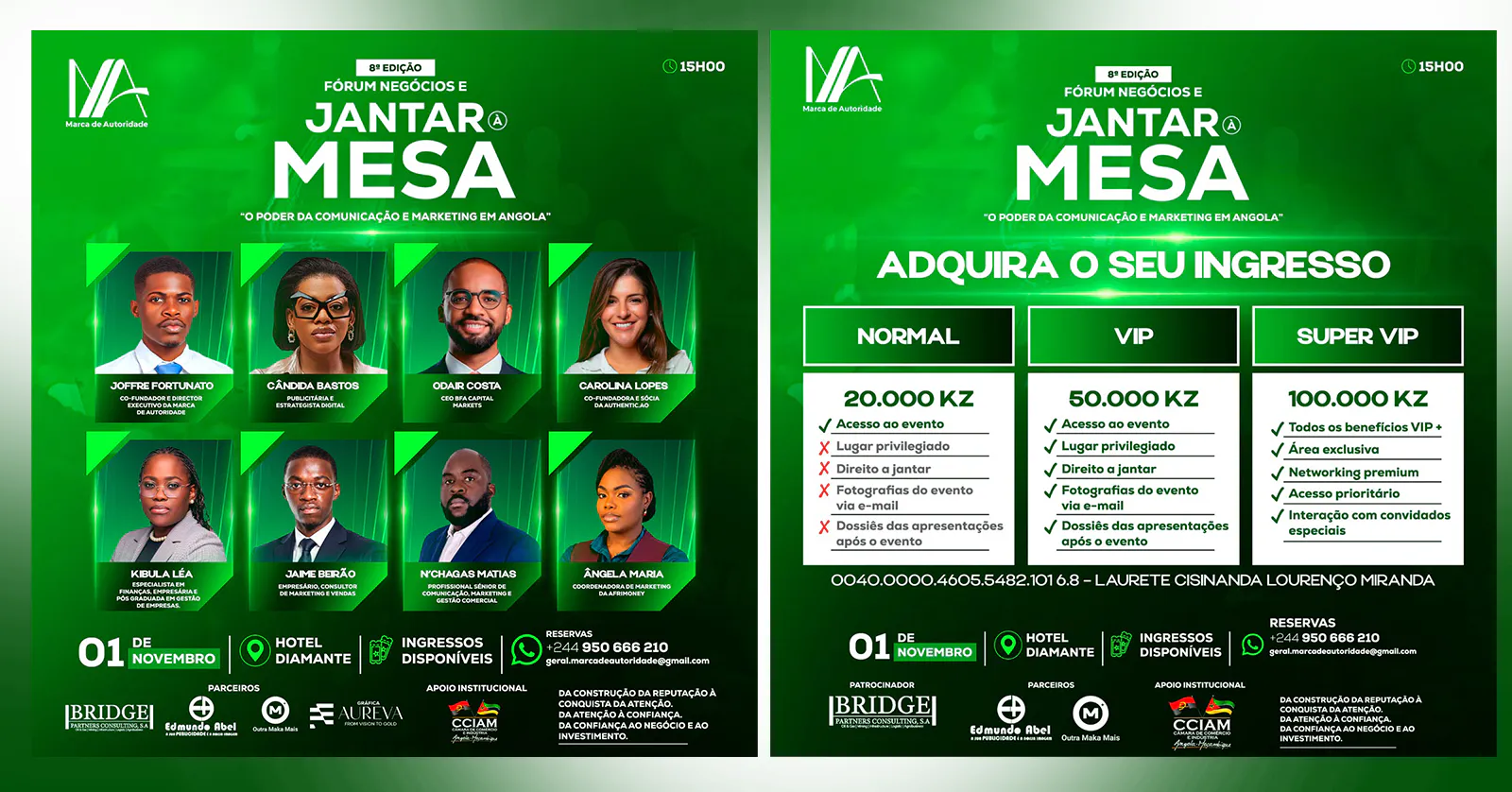 8.ª EDIÇÃO — FÓRUM NEGÓCIOS E JANTAR À MESA